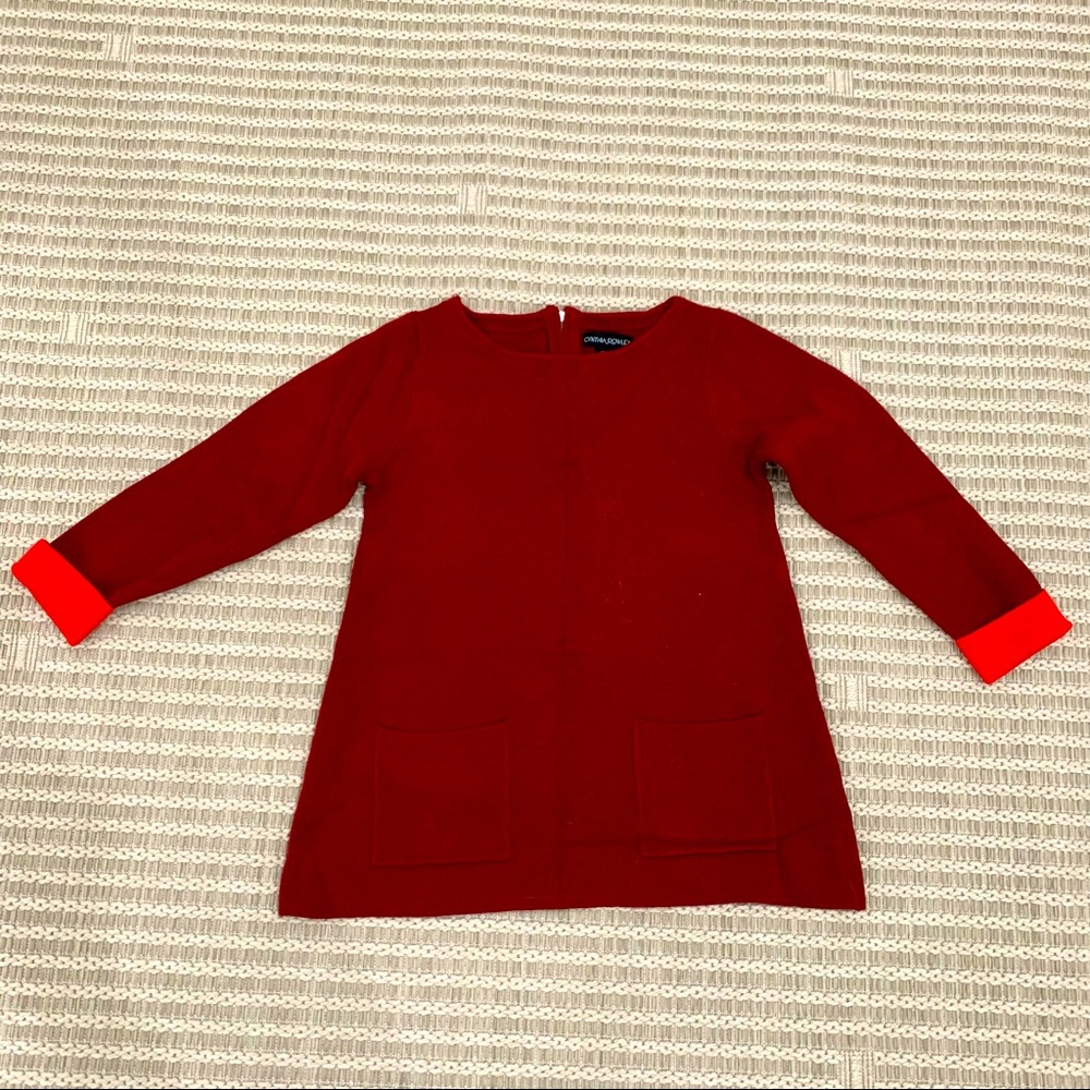 Cynthia Rowley Burgundy XS Sweater 3/4 sleeve